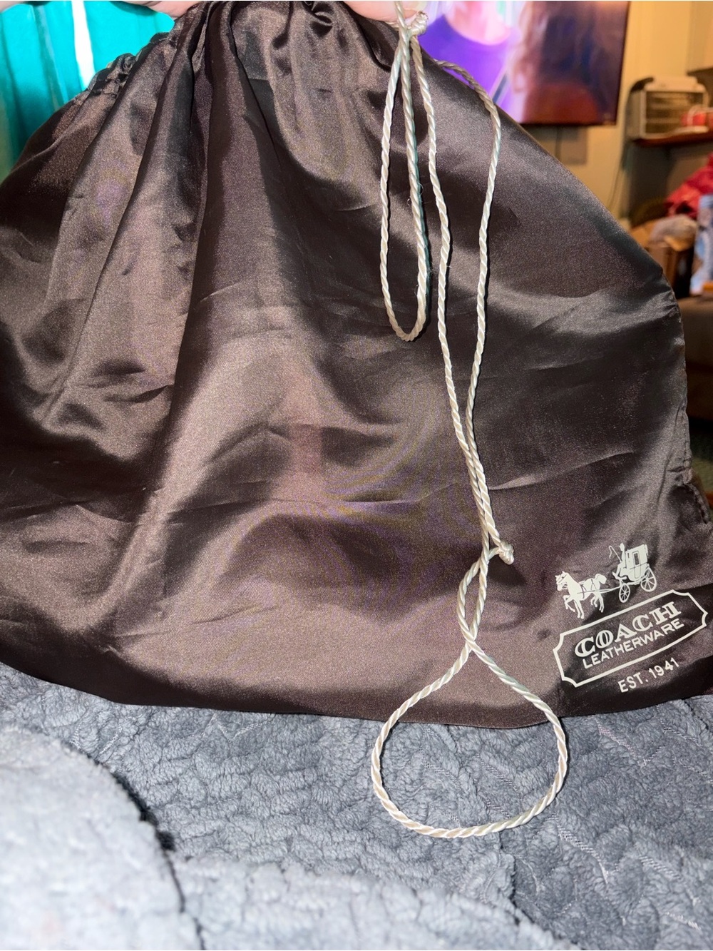 Coach Ocelot Gray Patchwork East-West Tote, specifically style number F15459. - Picture 5 of 5